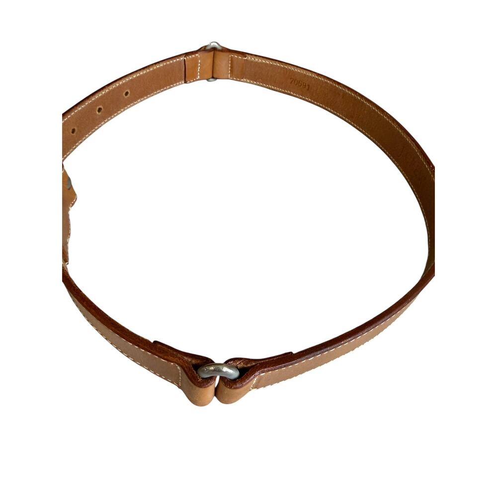Vintage 90s J Crew English Bridle Leather Belt Light Tan 28 XS - Picture 4 of 8